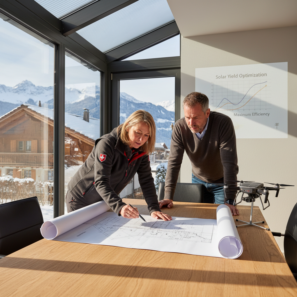 Solarpanels auf Einfamilienhaus in der Schweiz